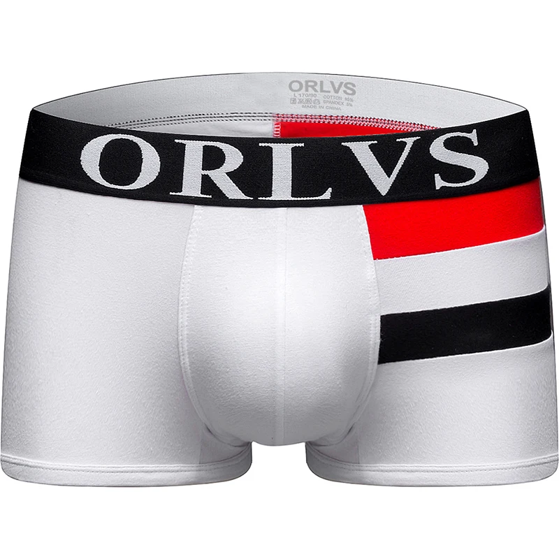ORLVS Брендовое Нижнее белье Мужчины Боксеры хлопок cueca tanga дышащие calzoncillo мужские трусы-боксеры удобные трусики мужские брюки - Цвет: OR06-white
