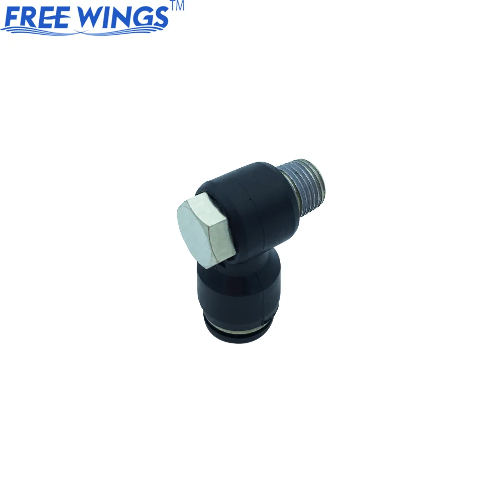 Pneumatic Quick Plug Pipe Outer Hexagonal Rotary Right Angle Elbow Cylinder Solenoid Valve Connector PH8-01