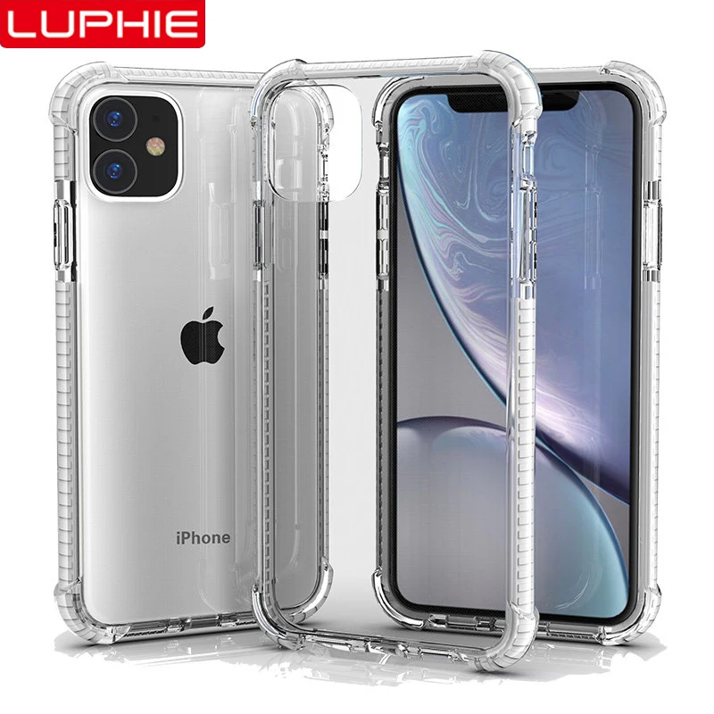 Luphie противоударный прозрачный силиконовый чехол для iPhone 11 Pro Max 2019 Роскошный 7 8 Plus