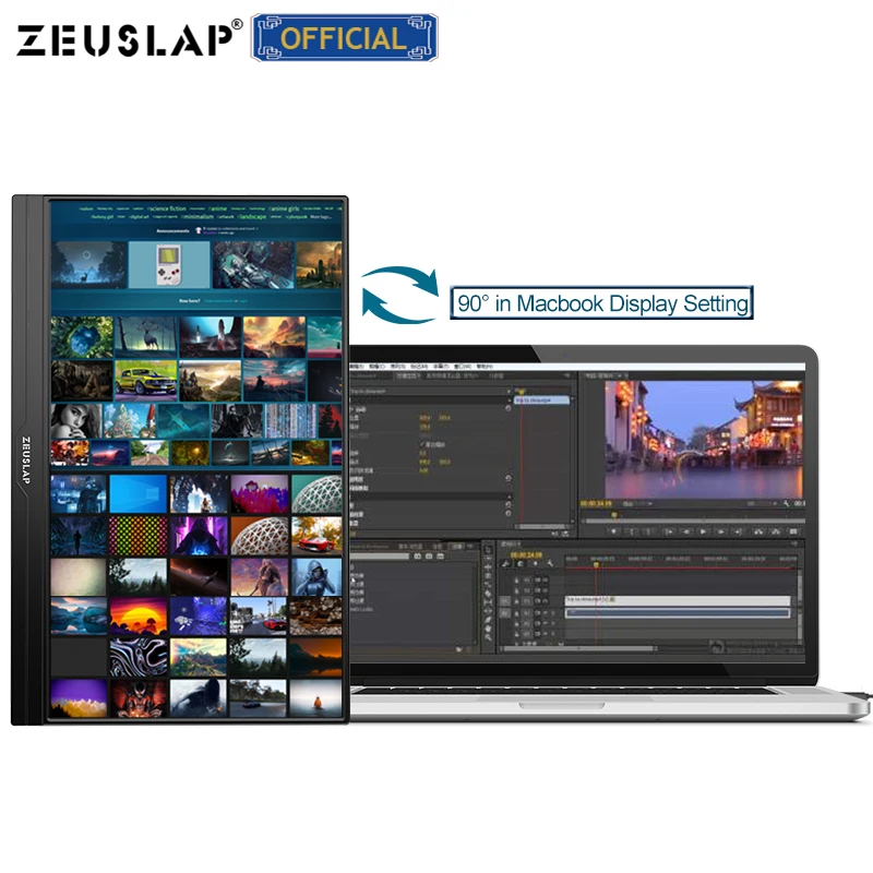 Zeuslap ultrathin 15.6inch 1080p/touch for options usb c HDMI-Compatible ips screen portable gaming monitor for switch ps4