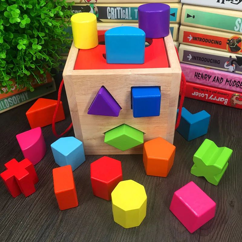 

Children Educational Force Building Blocks Toy 1-2-3 a Year of Age 12 Months Infant Men And Women Baby Shape 17 Hole Matching