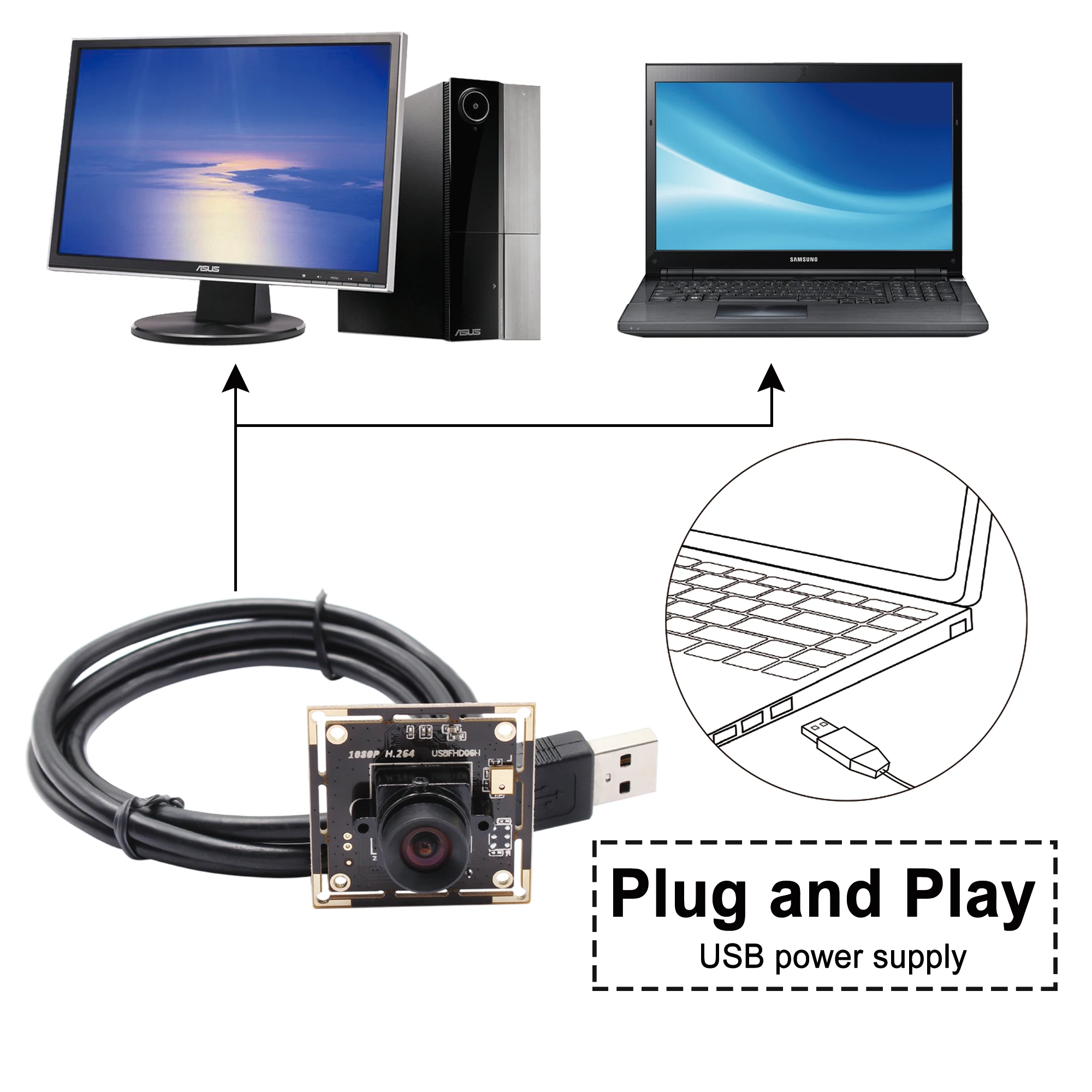 Веб камера Sony IMX322 2 МП Full HD 1080P USB|usb camera module|camera modulemini cctv |