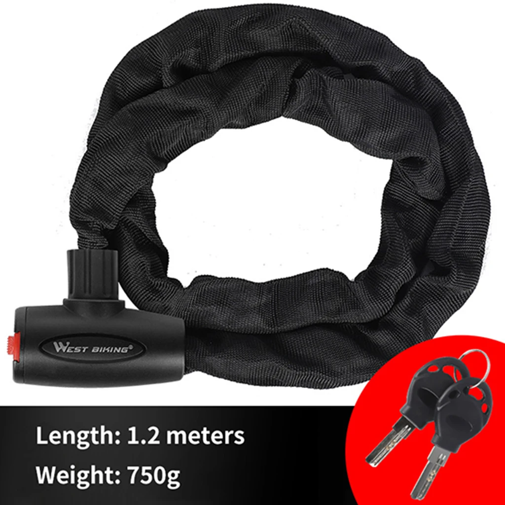 Motorcycle Bike Chain Lock with Nylon Sleeve Security Locks for Fence Gate Cycling Secure Anti-scratch Sleeve Locks Motorcycle Bike Chain Lock with Nylon Sleeve Security Locks for Fence Gate Cycling Secure Anti-scratch Sleeve Locks