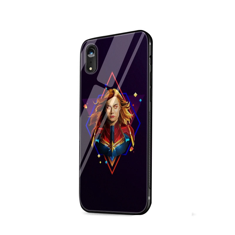 Стеклянный чехол для телефона из ТПУ стекла для iPhone 5 5S SE 6 6S 7 8 Plus iPhone 11 Pro XR X XS максимальный чехол с логотипом Marvel - Цвет: G4