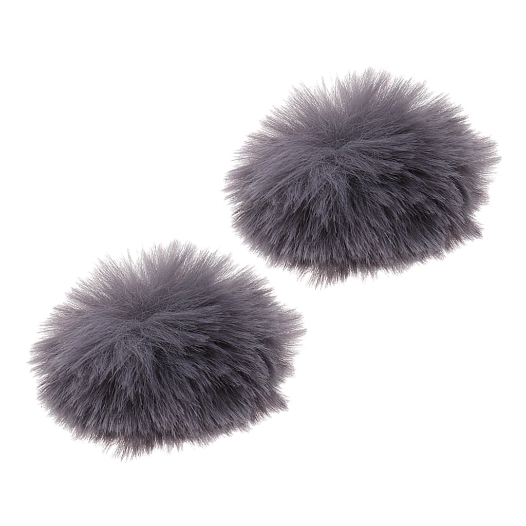 2x Gray Microphone Windscreen Windshield Muff Reduce Wind Noise Mic Cover