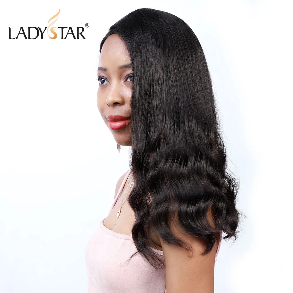 LADYSTAR объемная волна 4*1 u-образные кружевные человеческие волосы парики для женщин с 150 плотностью бразильские волосы remy