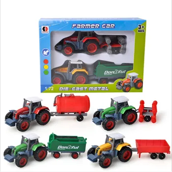 

Alloy Engineering Car Farmer Truck Model Simulation Educational Toy Vehicle Car For Kids 3 Combination Suits Set - Color Random