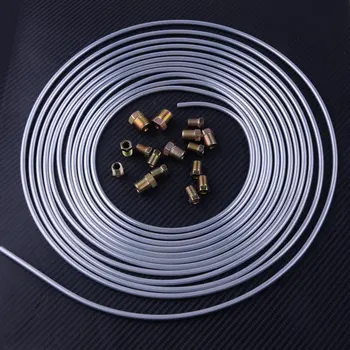 

Car High Quality Silver 25ft. Roll Coil of Joint Union 3/16" OD Brake Pipe Hose Line Tubing Kit Fittings Accessories