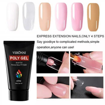 

Wholesale 5 Pcs/set 6 Colors Poly Gel Nail Extension Gel Quick Extension Tips Fake Nails Poly Gel Slip Solution