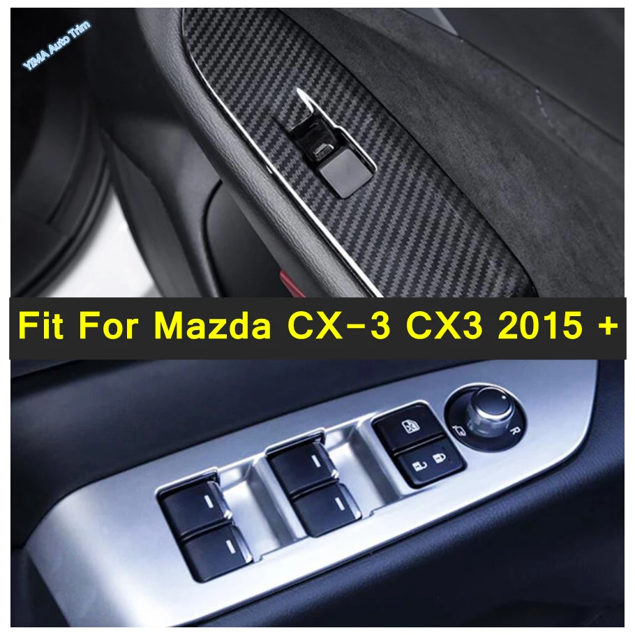 

Inner Door Window Glass Lift Switch Armrest Panel Frame Cover Trim Fit For Mazda CX-3 CX3 2015 - 2021 Car Interior Accessories