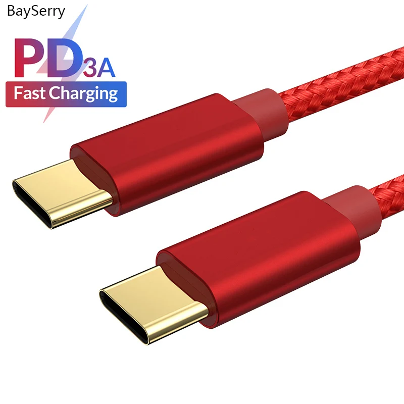 

BaySerry 3A USB C to USB Type C Cable for Xiaomi Redmi Note 8 Pro Quick Charge 4.0 PD 60W Fast Charging for MacBook Pro Charger