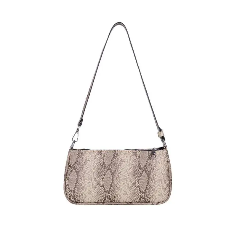 Маленькие сумки на плечо для женщин, квадратная сумка из искусственной кожи, дизайнерская брендовая сумка с животным узором, повседневные сумочки для путешествий, Прямая поставка - Цвет: Brown snake