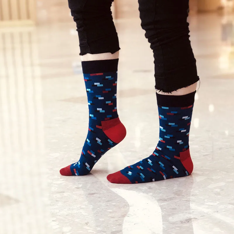 1 Pair Unisex Happy Socks Running Men Women Socks Sports Compression Happy Tube Socks Nylon Outdoor Racing EU 41-46 Meias