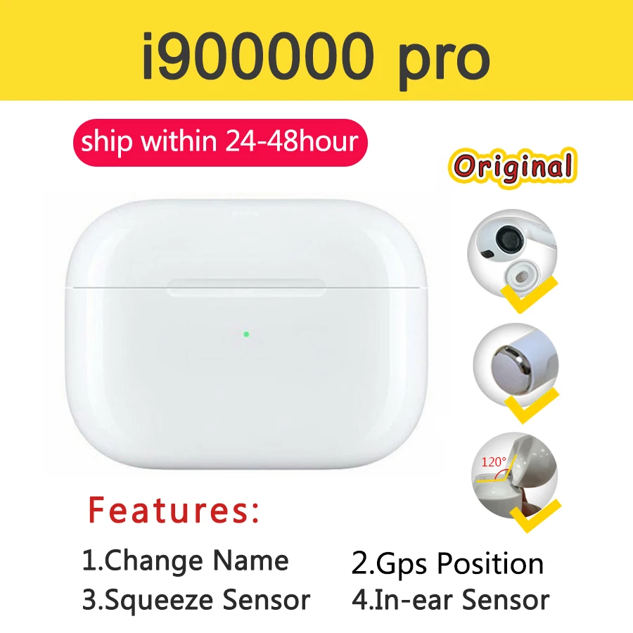 

Original i900000 pro tws matte black bluetooth earphone Pressure Sensor Earbuds super copy AP pro 3 PK H1 chip i100000 MX pro
