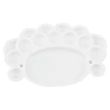 Student Watercolor Palette of Plastic White Plate