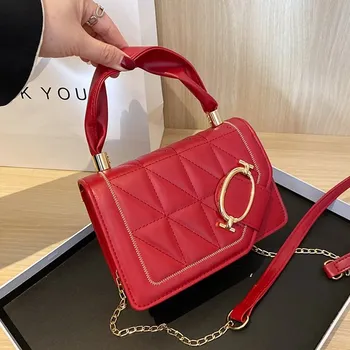 

Women's 2020 New Summer Fashion Portable Messenger Bag All-match Chain Small Square Bags High Quality Women Purse and Handbags
