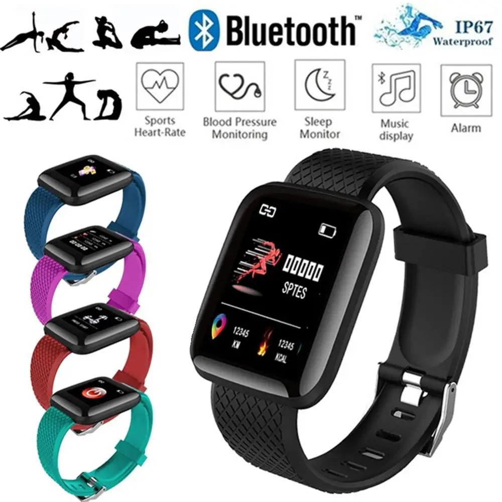 

Bluetooth Smart Watch Sport Fitness Men Women Wearable Tracker Heart Rate Monitor Slot Touch Screen Bracelet for Android IOS