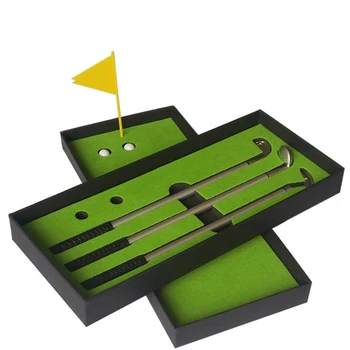 

Souvenirs Office Writing Tools Clubs Golf Pen Set Mini Course Ballpoint Gift Putting Green Pole Shape Stationery With Flag