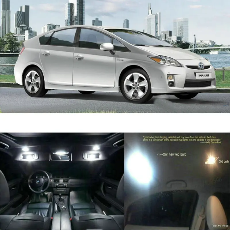 

LED Interior Car Lights For Toyota prius 3th electric room dome map reading foot door lamp error free 10pc