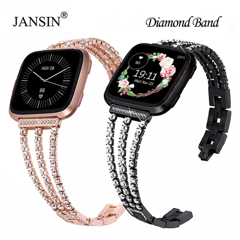 

Women Strap For fitbit versa 3 Watchband Diamond Bracelet For Fitbit Versa /Versa 2 /Versa Lite/Versa SE Bling Replacement Band