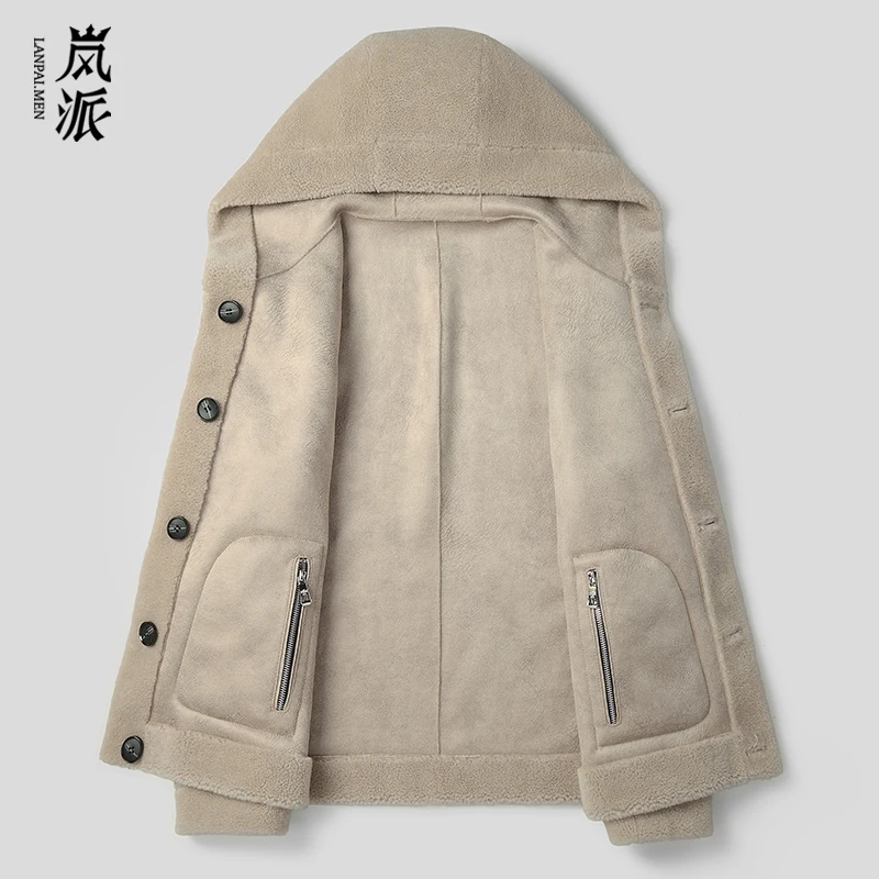 

Real Sheep Shearling Fur Winter Jacket Men 100% Wool Coat Suede Lining Jackets Chaqueta Hombre L18-5856MY1165