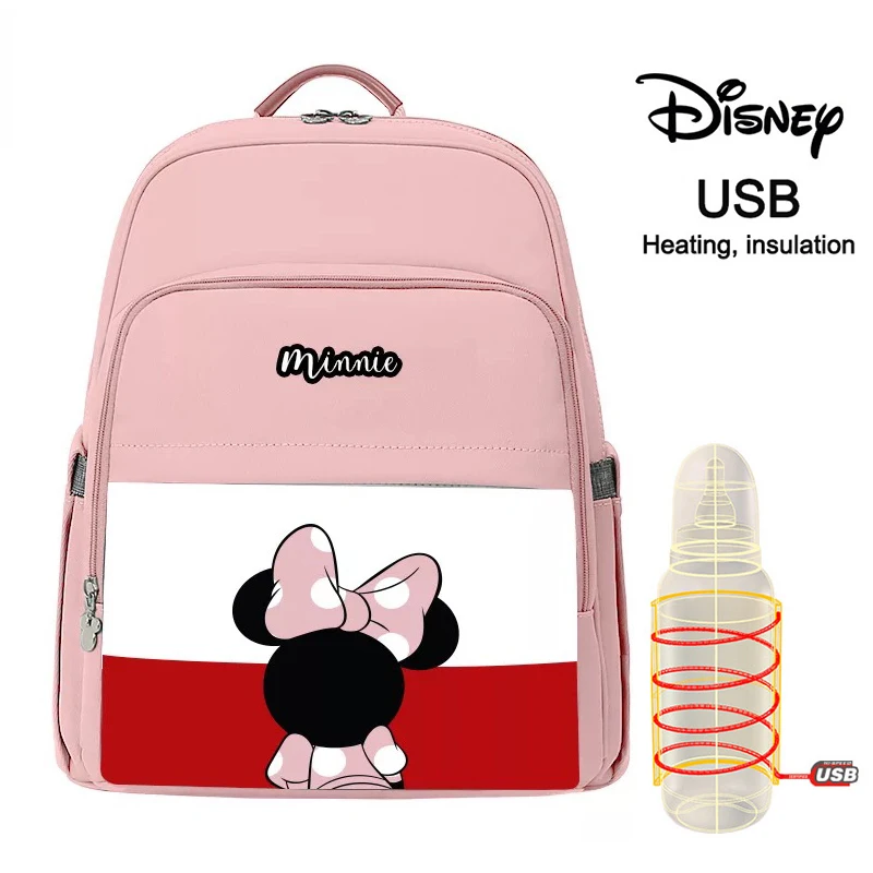 32 Сумка для подгузников с USB подогревом disney, рюкзак для подгузников для беременных, Большой Вместительный рюкзак для кормления, дорожный рюкзак, сохраняющий тепло, дропшиппинг - Цвет: 32