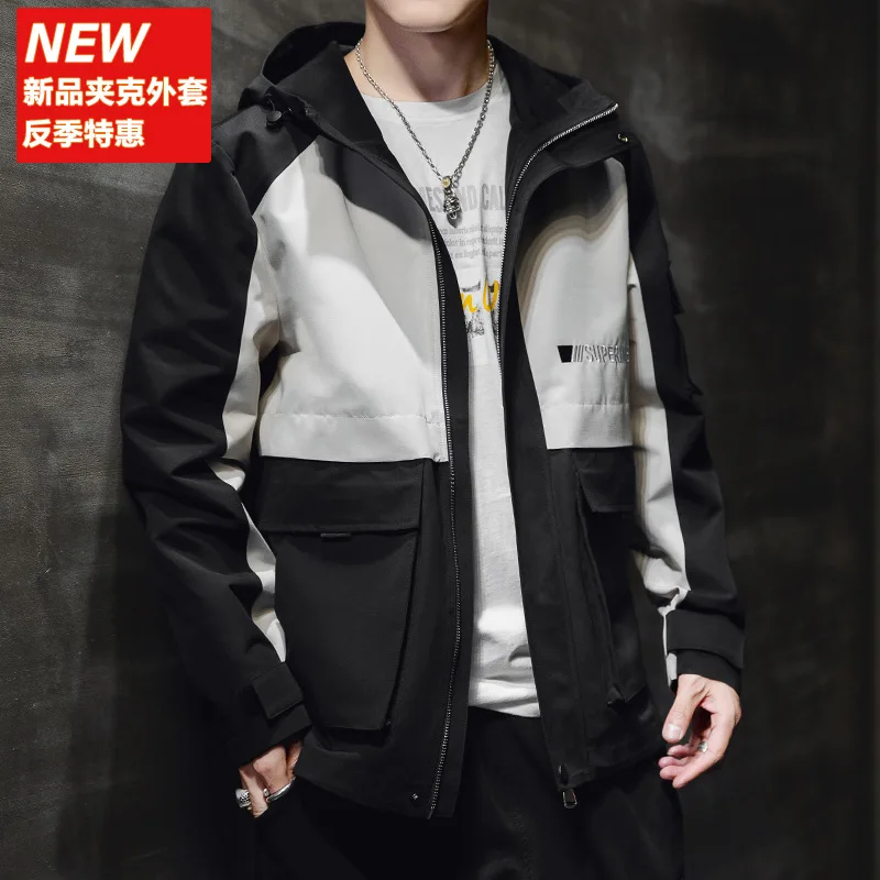 

8359-Men Workwear Coat Spring And Autumn New Style Trend Versatile Jacket Men's Casual Handsome INS Popular Brand Clothes