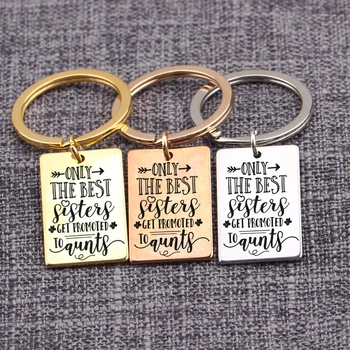 

Jewelry Keychain Our Best Sisters Friends Square Tag Keychains Pendants Keyrings Bag Charm Key Holders Inscription Aunt Gifts