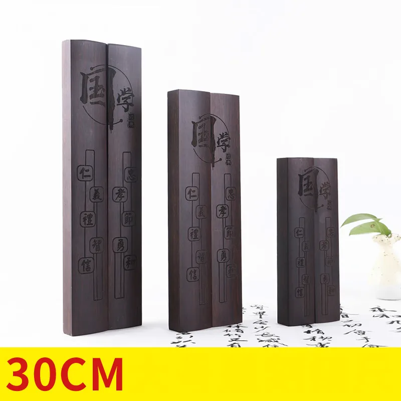 2pcs Paperweight Chinese Calligraphy Special Paperweights Traditional Ink Painting Writing Bamboo Carving Crafts Paperweight