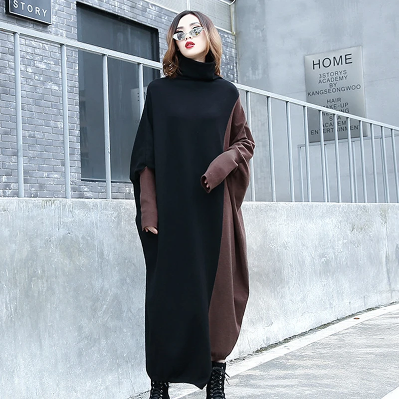 CHICEVER Asymmetric Sweater For Women Turtleneck