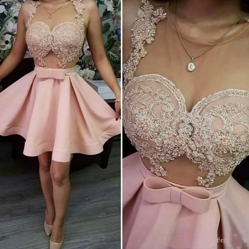Sexy Cheap Blush Pink Cocktail Dresses 