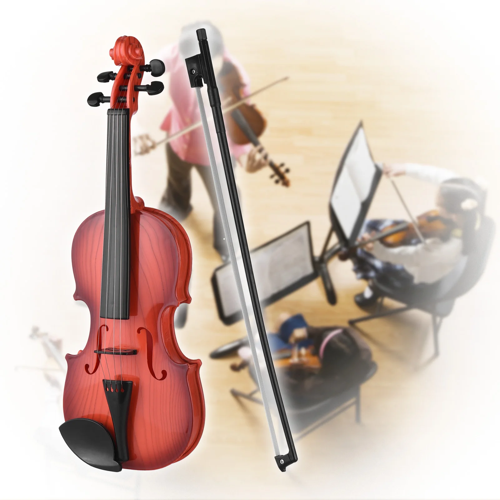Kids Toy Violin Mini Electric Violin with 4 Adjustable Strings Xmas Gift UK X8U2 