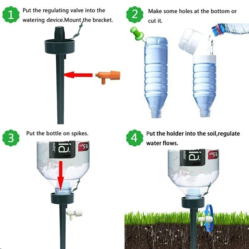 10x Plant Self Watering Adjustable Stakes Plant Waterer Self Automatic Watering