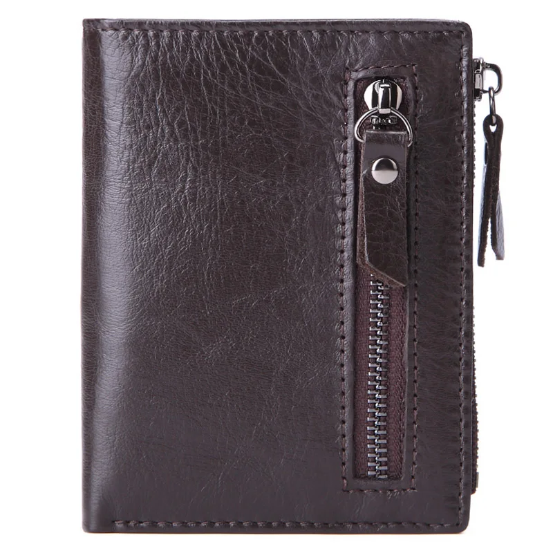 MISFITS оскошный дизайнерский портмоне мужское для мужчин винтажные кошельки, кошелек мужской кожаный кошелек застежкой для монет, многофункциональный кошелек для карт - Цвет: Coffee