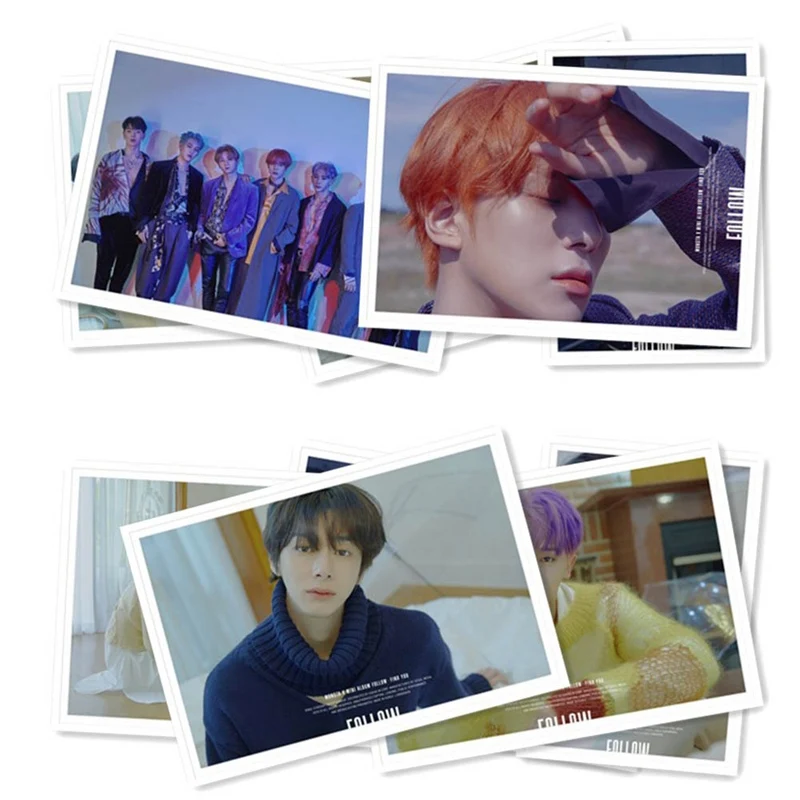 40 шт./setKPOP MONSTA X альбом самодельная бумага ЛОМО карта фото карта Плакат HD Фотокарта вентиляторы Подарочная коллекция