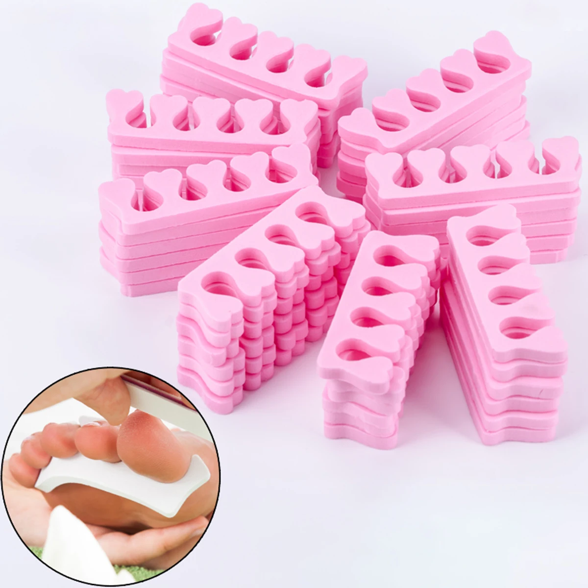 

50pcs Toe Separator Makeup Soft Foam Sponge For Toe Separators Finger Dividers Nail Art Manicure Pedicure Tools