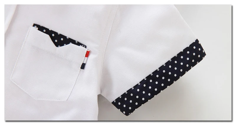 Summer Kids Boys Gentlemen Shirt Cotton Short Sleeves Top T-shirt Clothing Blouse