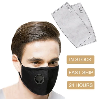 

In Stock Cotton PM2.5 Mouth Mask Anti Pollution Mask With Filter Paper Dust Respirator Washable Reusable Masks Mouth Muffle