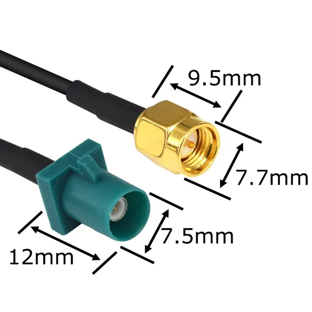 LiiUoDo Câble Adaptateur D'antenne GPS De Voiture De Véhicule SMA Mâle à Fakra C Câble Coaxial Bleu En Queue De Cochon Pour Véhicule Camion SUV Tête Stéréo De Voiture