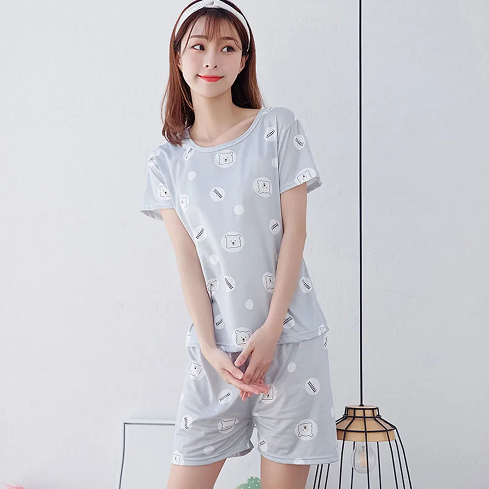 

Pajamas For Women Summer pajama set New pattern women sleepwear Sexy sleeveless tops And Shorts pajama set Women Pajamas