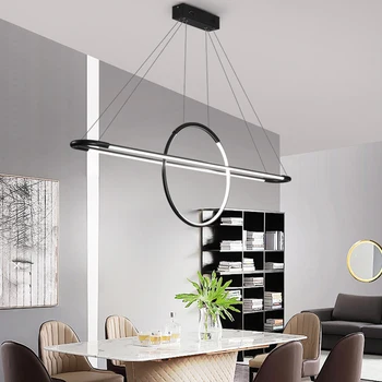 

Modern Geometric led pendant lights Nordic creative long shape dining room kitchen light fixture restaurant office pendant lamps