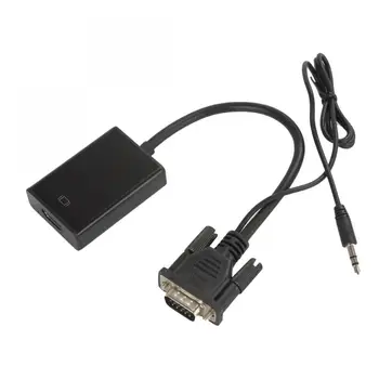 

VGA To HDMI Output 1080P HD + Audio TV AV HDTV Video Cable Converter Adapter