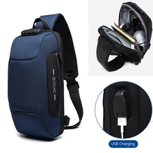 OZUKO, брендовая сумка через плечо, мужская, 9,7 дюймов, iPad, сумка через плечо, usb зарядка, водонепроницаемая