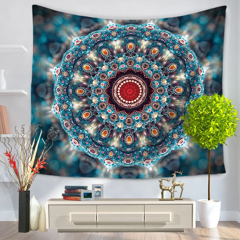 Thregost Colorful Mandala Tapestry Wall Hanging Polyester Printed Woven Wall Tapestries Indian Table Cloths Large Size Tapestry