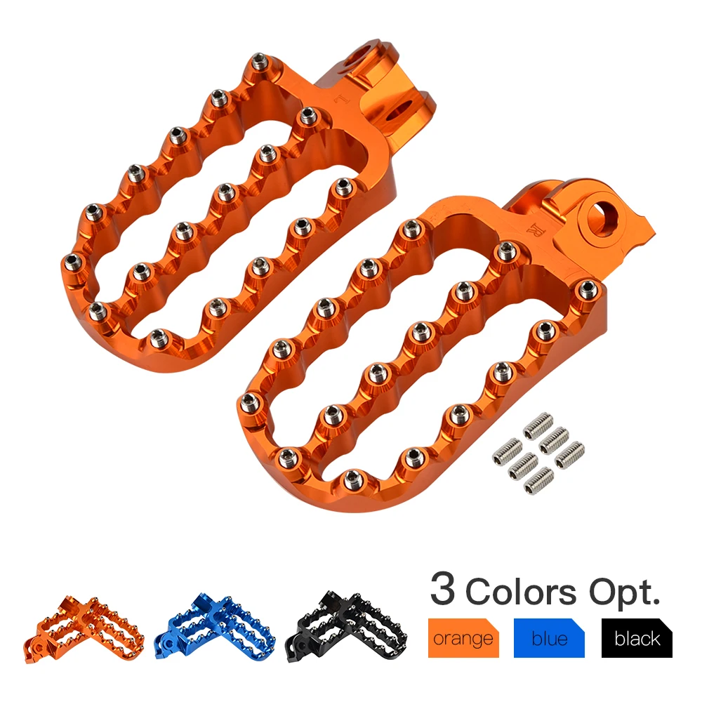 Aluminum Motorcycle Footpegs Set Moto Wide Footrest Stainless Steel for KTM 790 Adventure Supermoto 1290 1190 950 690 Husqvarna