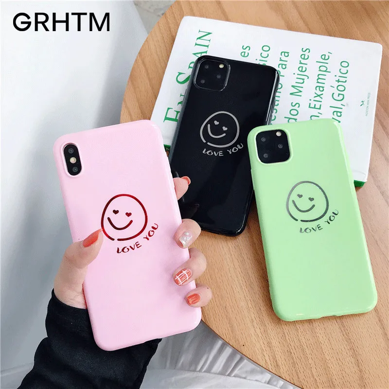 

Cute Cartoon Smiley TPU Soft Phone Case For iPhone 11 Pro Max 2019 New Silicon Cover For iphone 6 6s 7 8 Plus X XR XS MAX Case