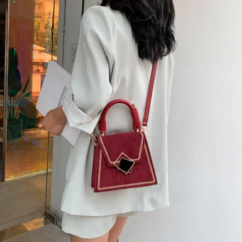 

2020 Women Ins Simple Luxury Style PU Leather Crossbody Bags High Quality Shoulder Messenger Bag Female Small Handbag and Purses