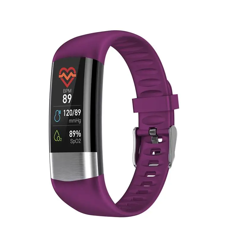 Purple 696 смарт-браслет цветной экран Смарт-часы IP67 Водонепроницаемый кровяное давление пульсометр Шагомер фитнес умный Браслет K03plus ID115 - Цвет: Purple