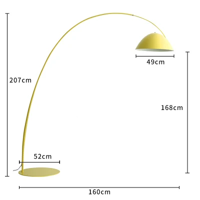 Напольная лампа с дистанционным управлением для скандинавской рыбалки, стоящая лампа для гостиной, светильник для спальни, светильник с регулируемой яркостью, офисный светильник - Цвет абажура: Yellow no RC