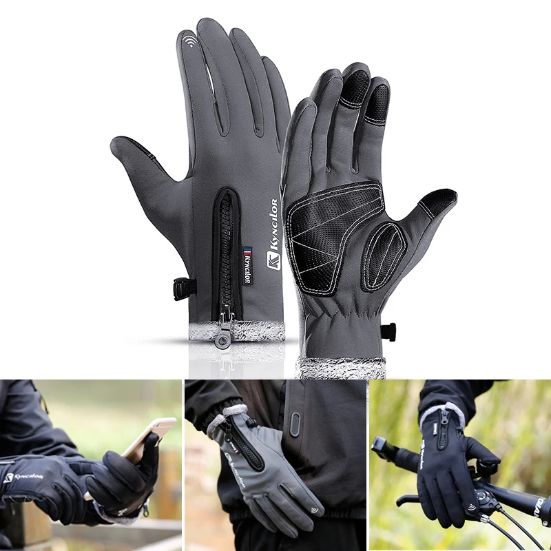 Coldproof Waterproof Winter Gloves Cycling Ski Fluff Warm Gloves Touchscreen Cold Weather Windproof Anti Slip Kids Unisex New